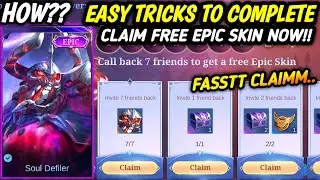 CLAIM NOW!! EASY TRICK TO GET BANE EPIC SKIN IN FRIENDS CALLBACK EVENT (TUTORIAL)! - MLBB