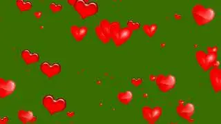 Green Screen Love Symbols Falling