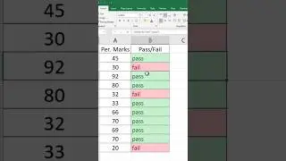 Fail pass formula in excel #excel