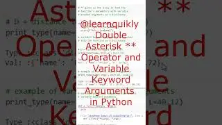 Double Asterisk ** and Variable Positional Arguments in Python #python #education #programming