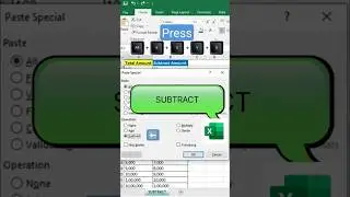 How to Subtract Value Using Shortcuts In Excel 