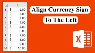 How to align currency sign to the left in excel