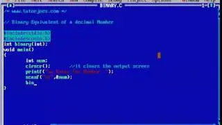 Decimal To Binary Number Conversion In C Programming Tamil