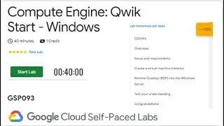 Compute Engine: Qwik Start - Windows | Cloud Skills | GSP093 | QUICK-GCP-LAB | 2024 