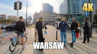 WARSAW WALK 🇵🇱 POLAND (WALKING TOUR VIDEO) 4K 60FPS HDR SEPTEMBER 2022 VIRTUAL TRAVEL TOUR