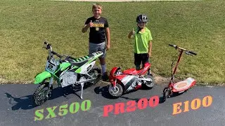 Razor Showdown!! Scooter vs Pocket Rocket vs SX500 Dirt Bike