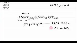 A decomposição térmica do carbonato de magnésio é dada pela reação: MgCO3(s) → MgO(s) + CO2(g)