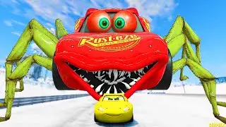 Epic Escape From The Lightning McQueen Eater & Mutant Spider Eater Car | McQueen VS McQueen Beamng