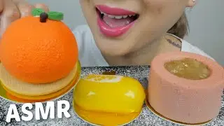 Mini Mousse CAKE *Orange Peach, Lemon Pill and Oolong Asian Pear NO TALKING Soft Eating Sounds |N.E