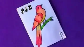 easy bird drawing from 3 3 3 // how to draw a bird  easily step by step