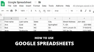 How to use Google Spreadsheets | Google Excel | Learners