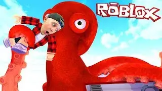 МОРСКОЙ МОНСТР ОСЬМИНОГ Напал на нас в ROBLOX! Убегаем  от Него с Миланой Летсплей от FFGTV