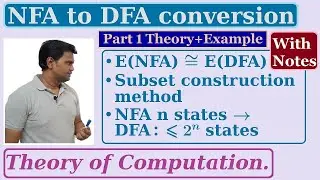 NFA to DFA conversion by Subset construction method | TOC,GATE