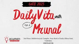 DailyVita with Mrunal|Episode - 11|GATE 2025|Concepts through Questions|Engineering Mathematics