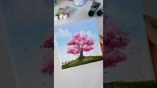 Tree acrylic painting technique #art #painting #paintingtutorial