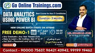 Power BI Demo Part1 - July 1st 2024 | Bhaskar Jogi | Go Online Trainings