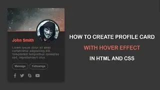 profile card html and css | creative profile card design pure css | profile card ui design