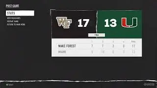 Wake Forest vs Miami Week 13 College football 25 Simulation