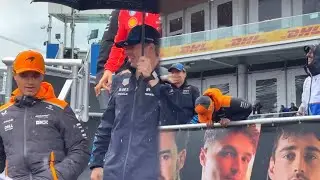 Max Verstappen chilling with Lando Norris & Daniel Ricciardo in Driver’s Parade | Behind the scenes