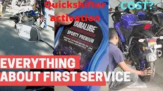 Yamaha R15v4 first service |total cost ? problems ?  all details | quickshifter activation | R15M |