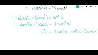 A Level Maths exam question on trigonometry multiple angles