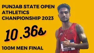 100m Men Final of Punjab State Open Athletics Championship 2023 . War Hero Stadium Sangrur