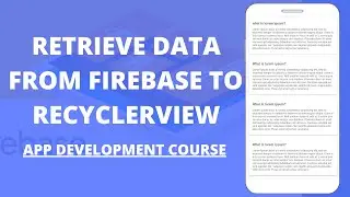 How to Retrieve Data From Firebase in android Recyclerview #androidstudio