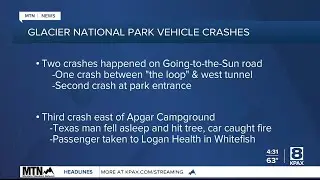 Series of crashes delay traffic on Glacier National Park's Going-to-the-Sun Road