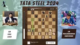 Ding Liren vs Rameshbabu Praggnanandhaa - Round 4 Tata Steel Chess 2024 || King Sacrifice