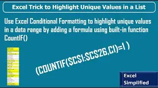 Excel trick to highlight unique values in a data range