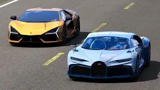 Lamborghini Revuelto vs Bugatti Chiron Pur Sport at Top Gear Track