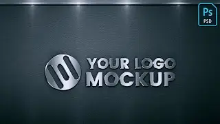 Metal Sign Logo Mockup on Black Wall Tutorial in Adobe Photoshop