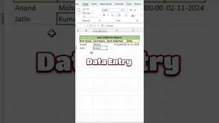 Data Entry Form using shortcut l Amazing tips in excel #excel #excelshorts #ytshorts