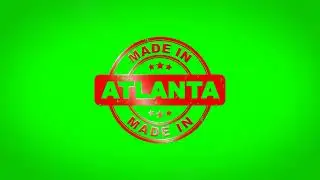 Made In ATLANTA Signed Stamping Text Wooden Stamp Animation.