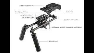 CAMVATE Pro DSLR Shoulder Mount Support Rig Kit Handgrip fr Canon/Nikon/Sony and other