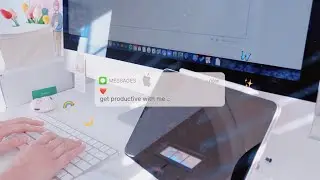 get productive with me 🧃 online school assignments, packing orders, typing asmr