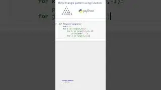 Program to print floyd triangle pattern using function in python