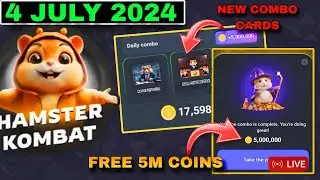 Hamster Kombat Daily Combo Cards 4 July 2024 | Hamster Kombat New Kombo Cards Today | Free 5M Coins