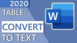 How to Convert a Table to Text in Word - in 1 MINUTE (HD 2020)