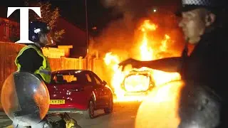 Police car set on fire during Hartlepool riot