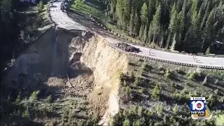 Aerial video shows the Teton Pass collapse in Wyoming