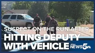 Suspect on the run after hitting deputy with stolen vehicle Friday