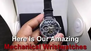 Forsining Mechanical Watch 3d Logo Design Black Silver Case Leather Skeleton Mens Watches.