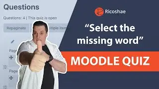 How to add a SELECT THE MISSING WORD question type to a MOODLE 4.0 Quiz