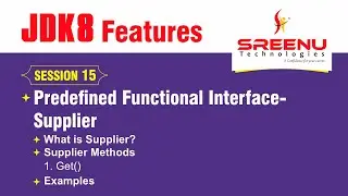 JDK8 Features (Predefined Functional Interface-Supplier) Session-15 | By Mr. Sreenivas