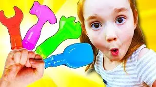 SoNikA Pretend Play with corolful bubble toys for kids with Colors Song