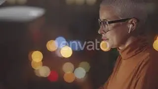 Female Office Worker Typing on Laptop in Evening | Stock Footage - Envato elements