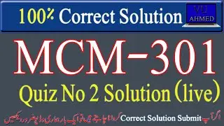 mcm301 quiz 2 solution 2020