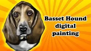 Basset Hound digital painting created with Procreate + ipad 2