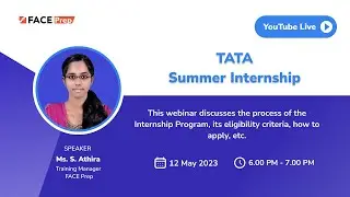 TATA - Summer Internship | FACE Prep Placement Training Webinar #17